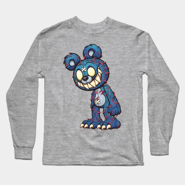 Scary Teddy bear Long Sleeve T-Shirt by memoangeles